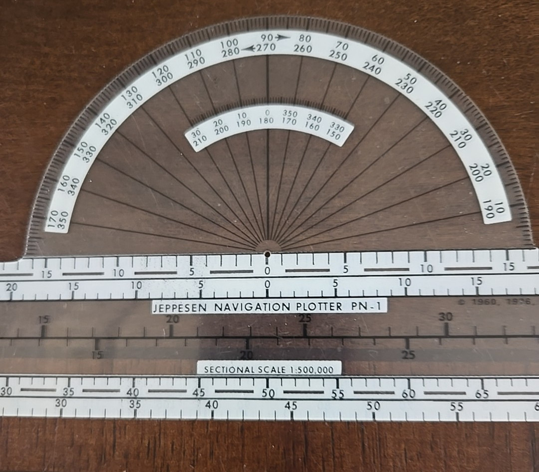 Vintage Jeppesen PN-1 Flight Navigation Plotter