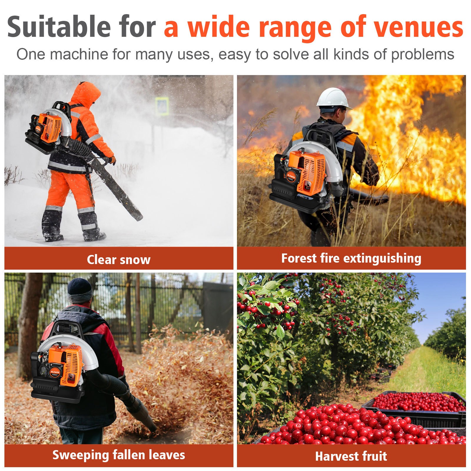 ✅2026 New 63CC 2-Stroke Backpack Gas Leaf Blower 665CFM 3HP Lawn Grass Blower