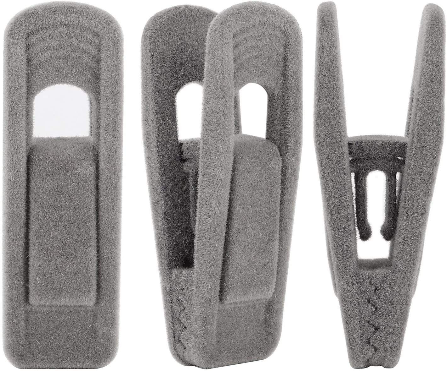 Velvet Hangers Clips 20 Pack, Grey Pants Clips, 20 Gray