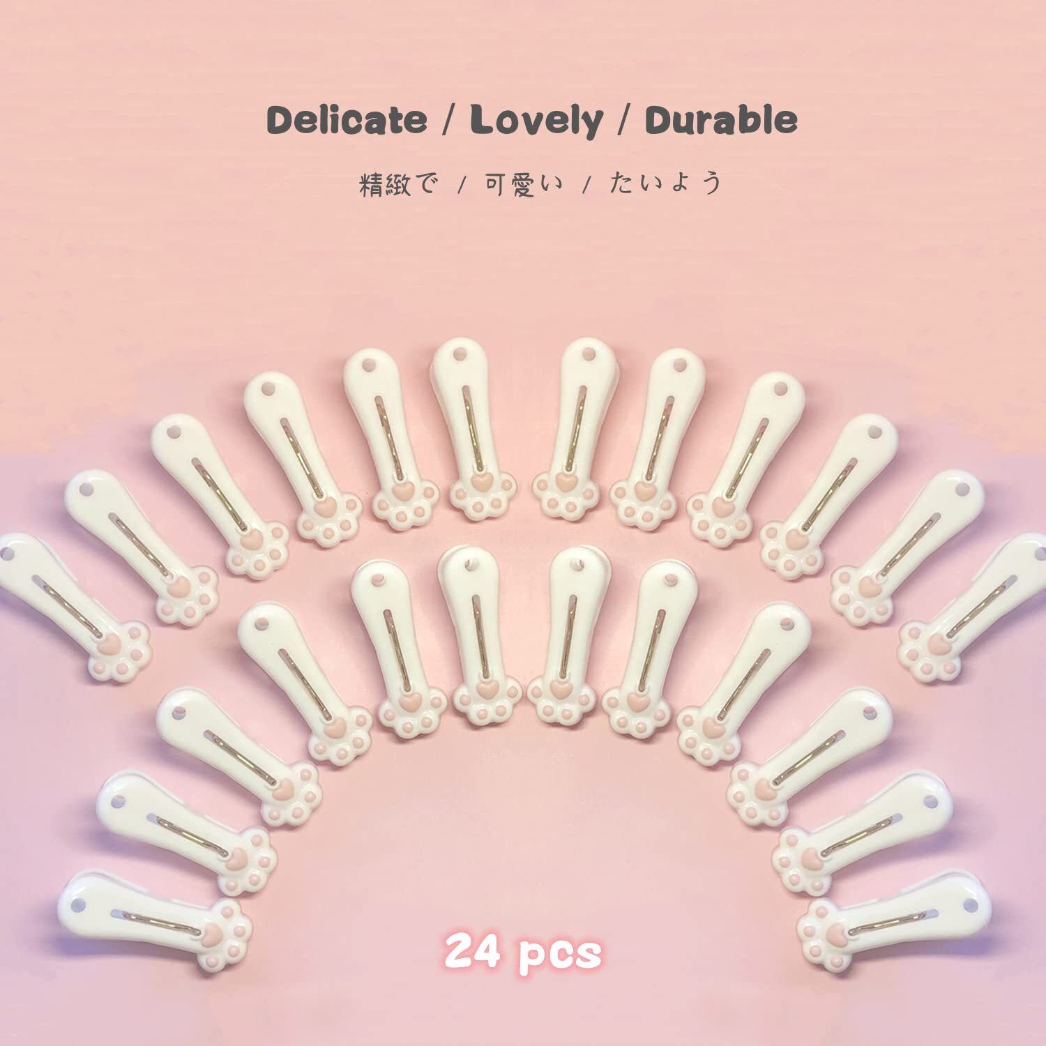 24 Pack Plastic Clothespins Cute Cat Claw Pattern Traceless Clothes Bag Clips