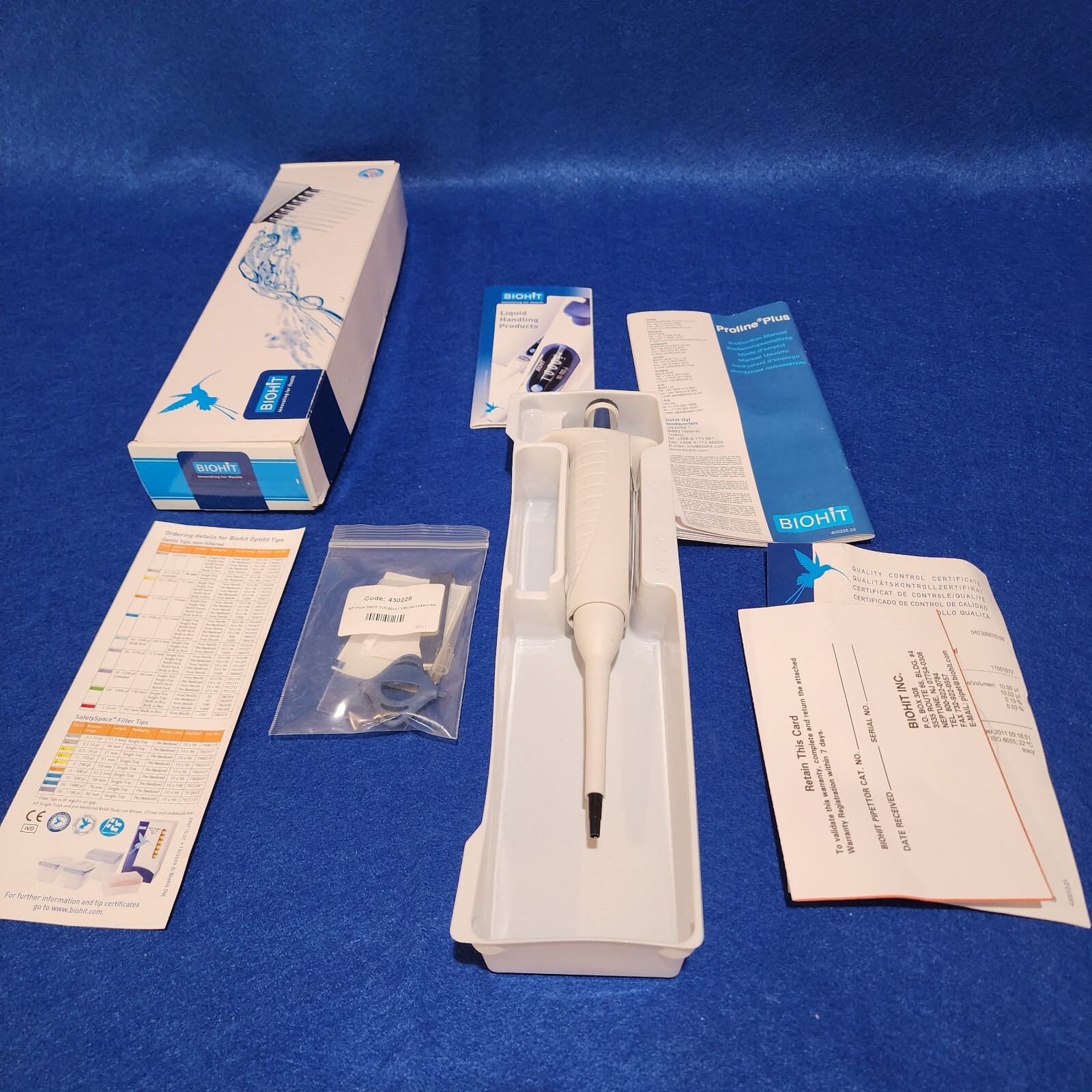 Biohit Sartorius Proline Plus Single Channel Pipette 10-100uL