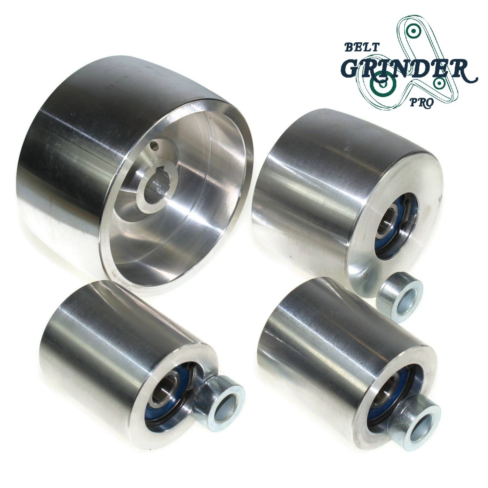 2x72 Belt Grinder Wheel Set Knife Making 4" 5/8 Drive 3" Tracking 2" Idler