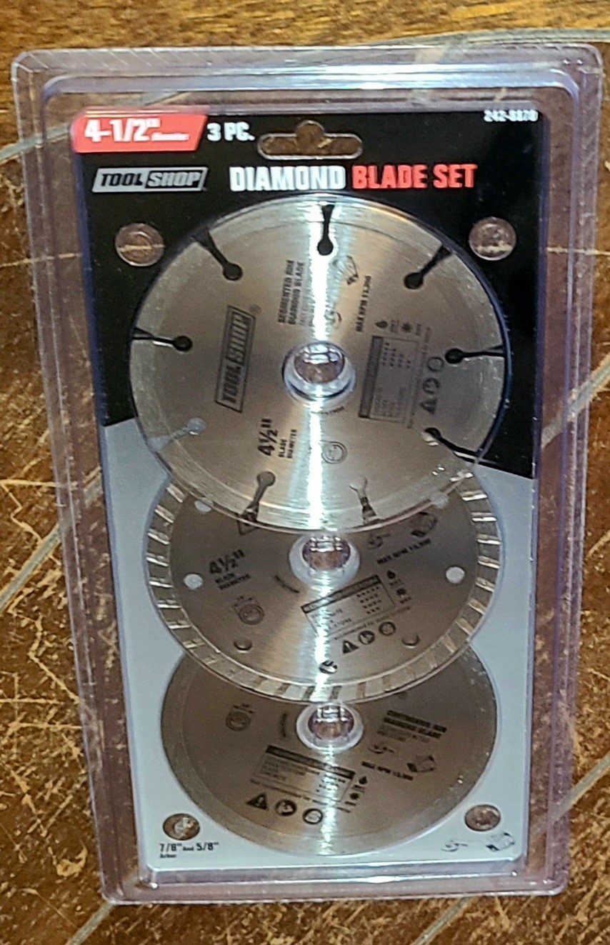 3pc Diamond 4-1/2" Blade Set (7/8" & 5/8" Arbor) #242-8870