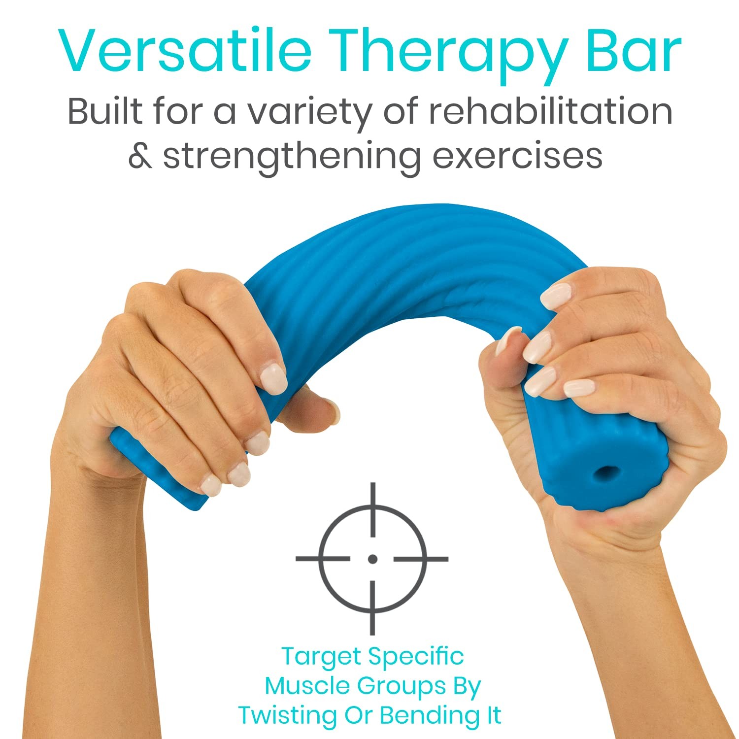 Vive Flex Therapy Bar for Tennis Elbow Relief Blue - Medium, - Medium