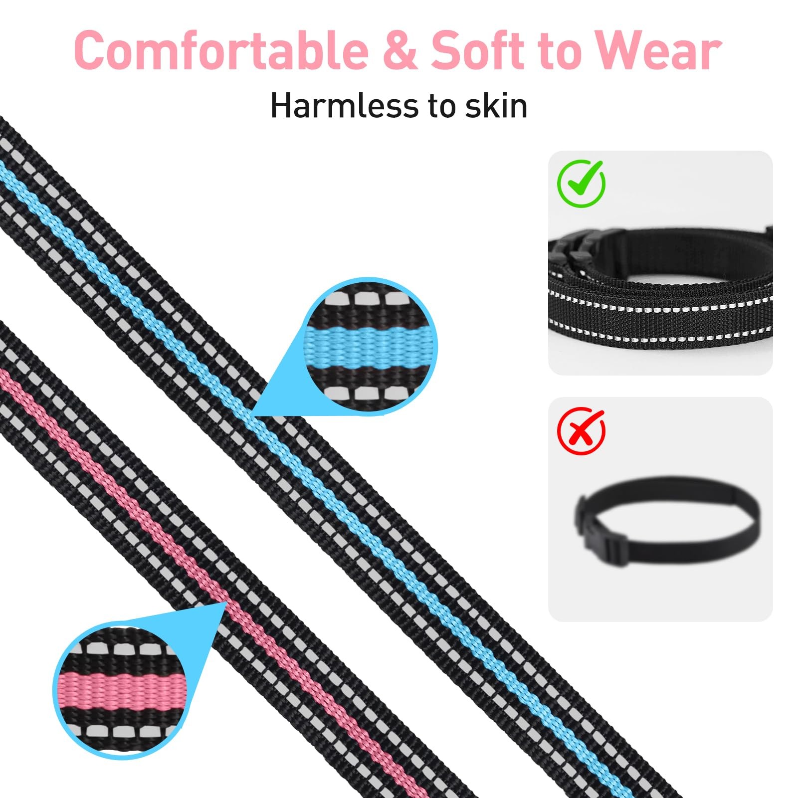 Collar Replacement Strap Compatible with Dog Training Collar Receiver, Reflec...