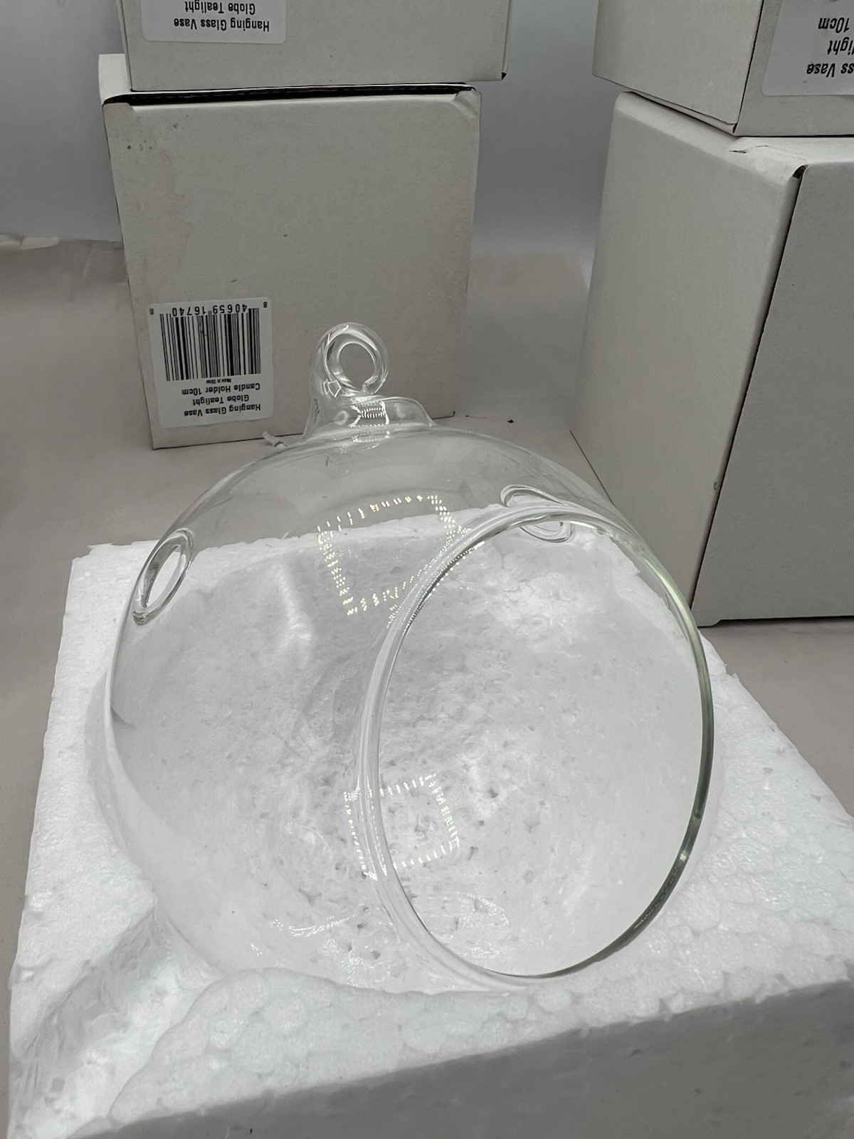 Set Of 6 Hanging Glass VaseGlobe Tealight Candle Holder 3”