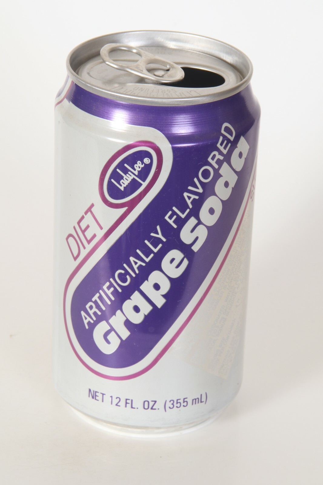 Diet Lady-Lee Grape Soda can