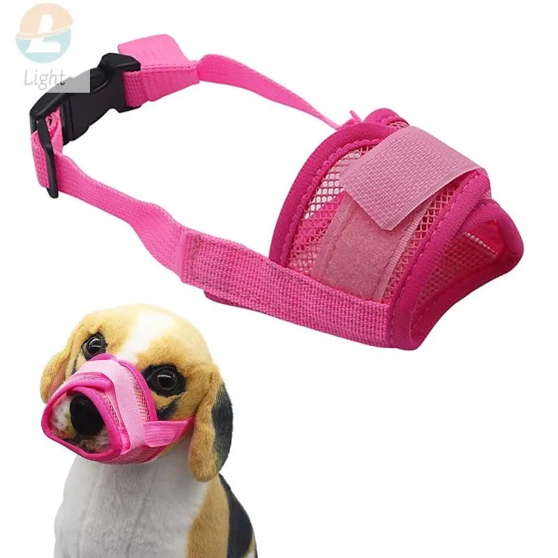 Dog Muzzle Mouth Cover Anti Bite Barking Chewing Mesh Mask Small Large Pet Cat