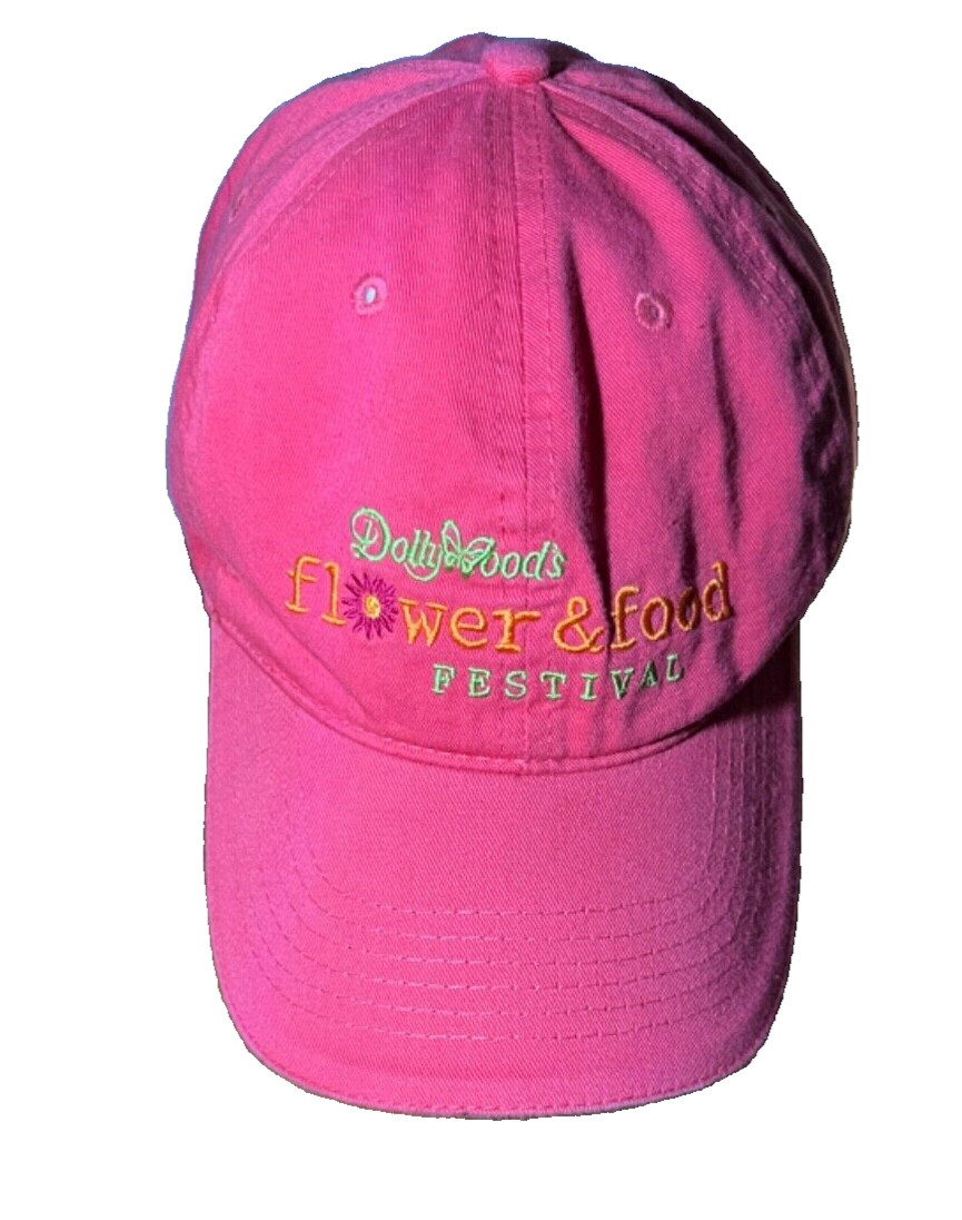 Dollywood’s Flower and Food Festival Embroidered Washed Out Red Hat Cap