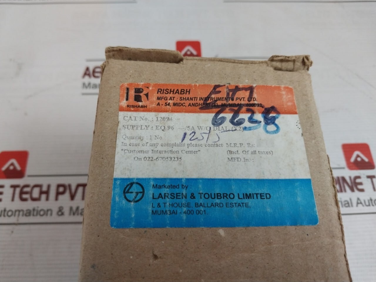 RISHABH EQ96 AC Analog Voltmeter SACC02134686 0-125/250A E236986