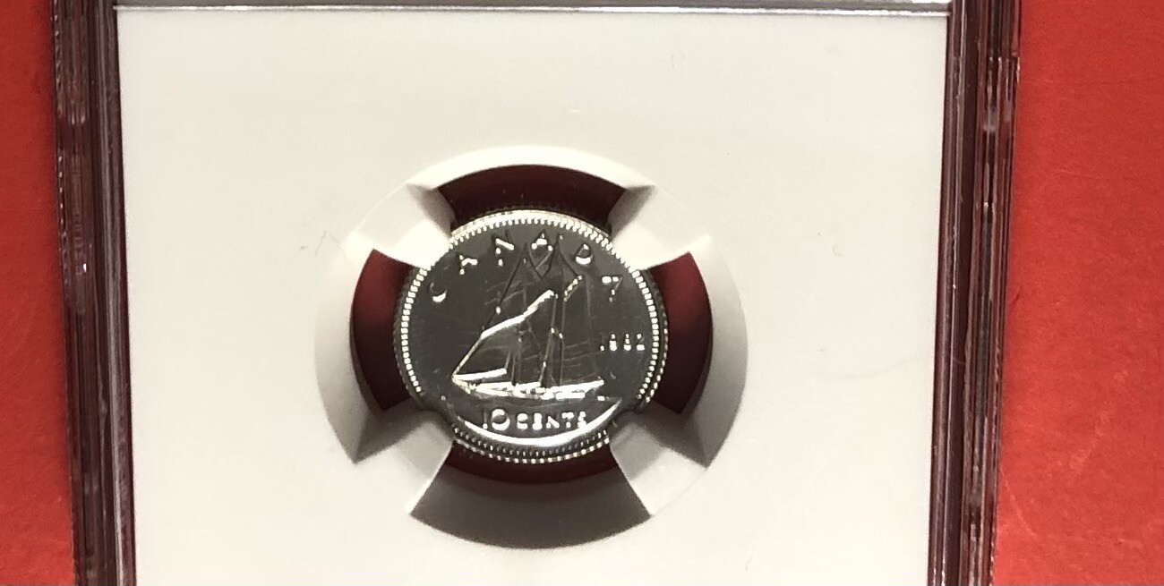 1982-CANADA-10 CENTS COIN,GRADED BY NGC SP 66.