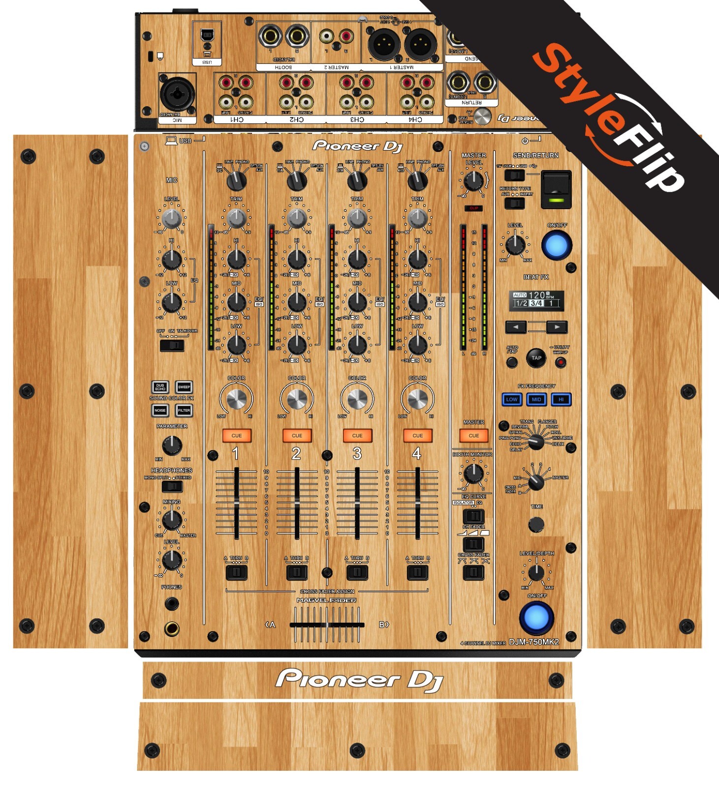 Pioneer DJM-750 MK2 | Wood 5 | Protective Decal | StyleFlip Skins