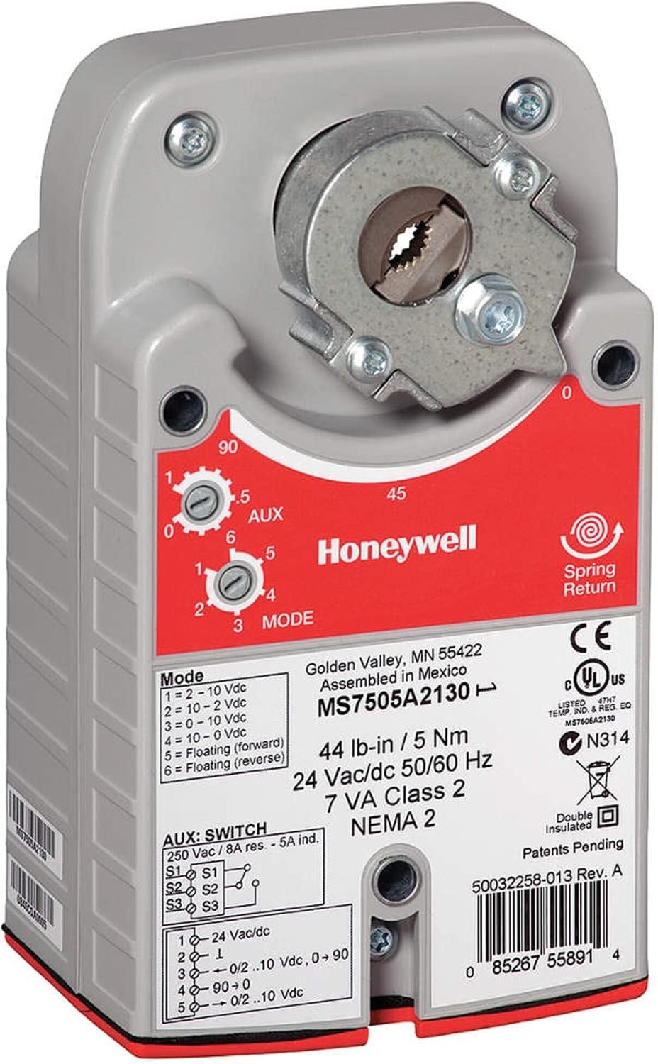 MS7505A2030 Honeywell Honeywell Damper Actuator 120VAC 50/60 Hz For MS7505A2030