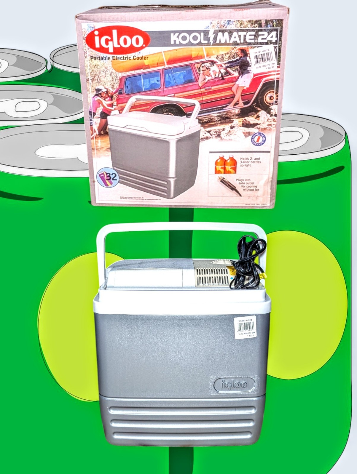 IGLOO 2003 Kool Mate 24 Portable ICELESS Thermo Electric Cooler Car Lighter Plug