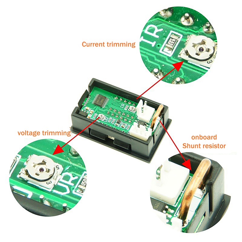 4 Digit 5 Wire Mini Digital Voltmeter Ammeter DC 100V 10A Voltmeter Ammeter