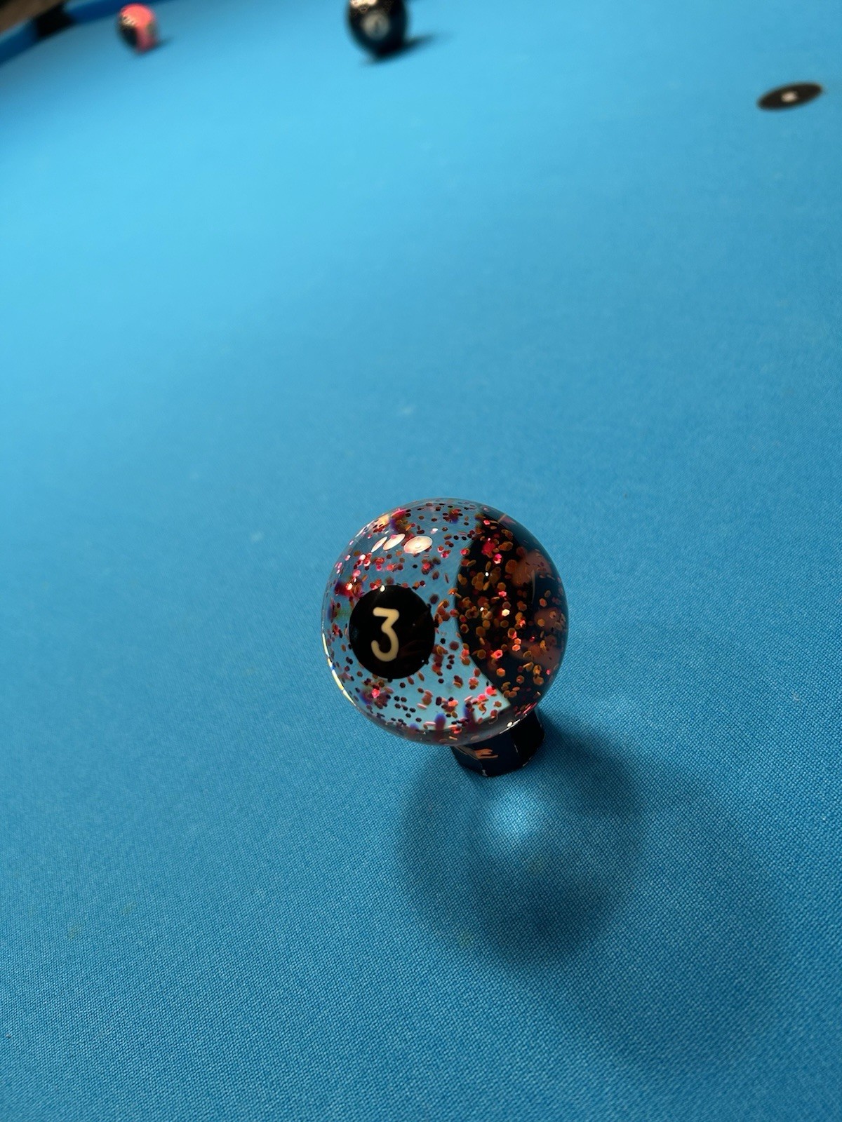 Glitter Individual Pool Ball Three / 3 Ball