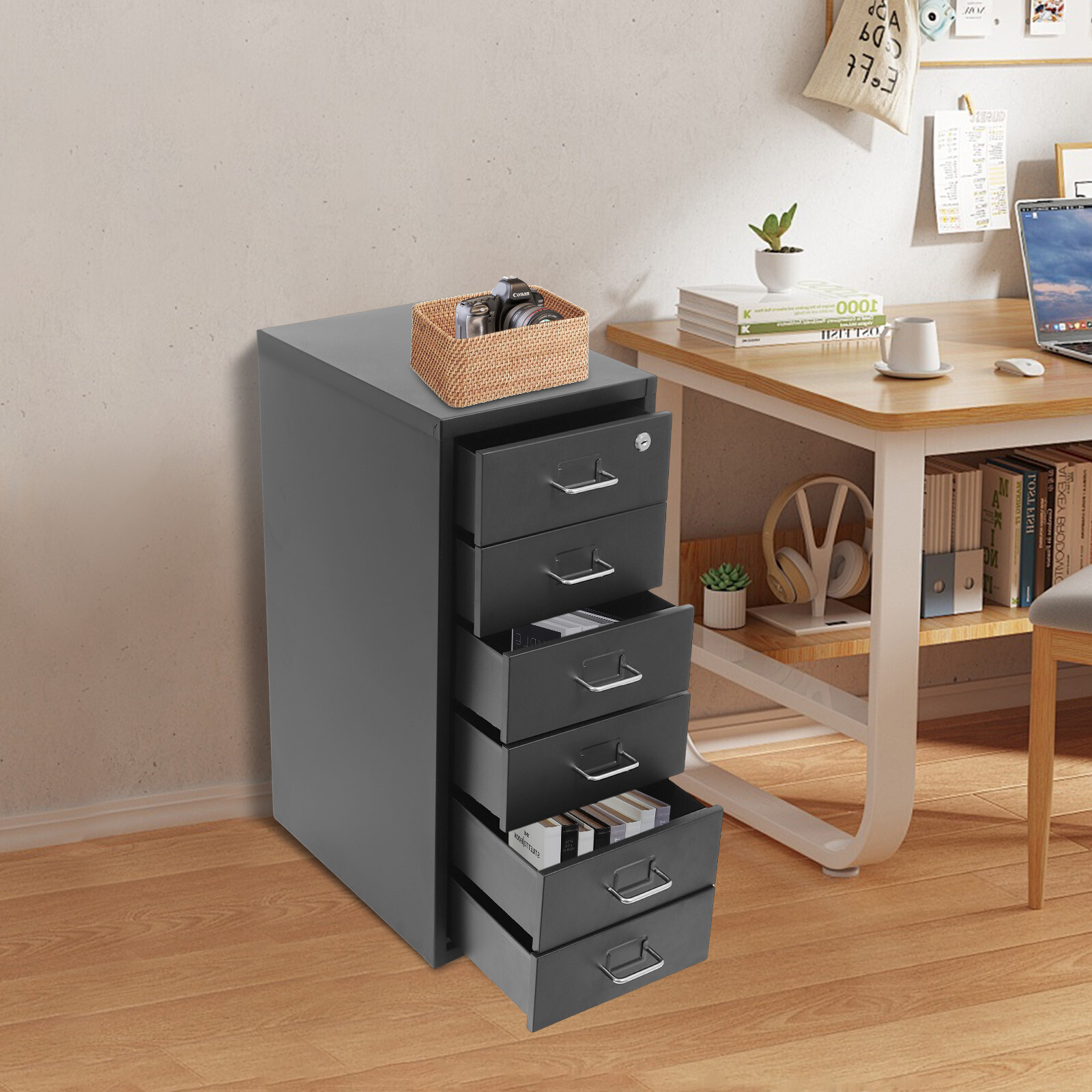 Metal Vertical File Storage Cabinet with Lock 6 Drawer Office Filing Cabinet USA