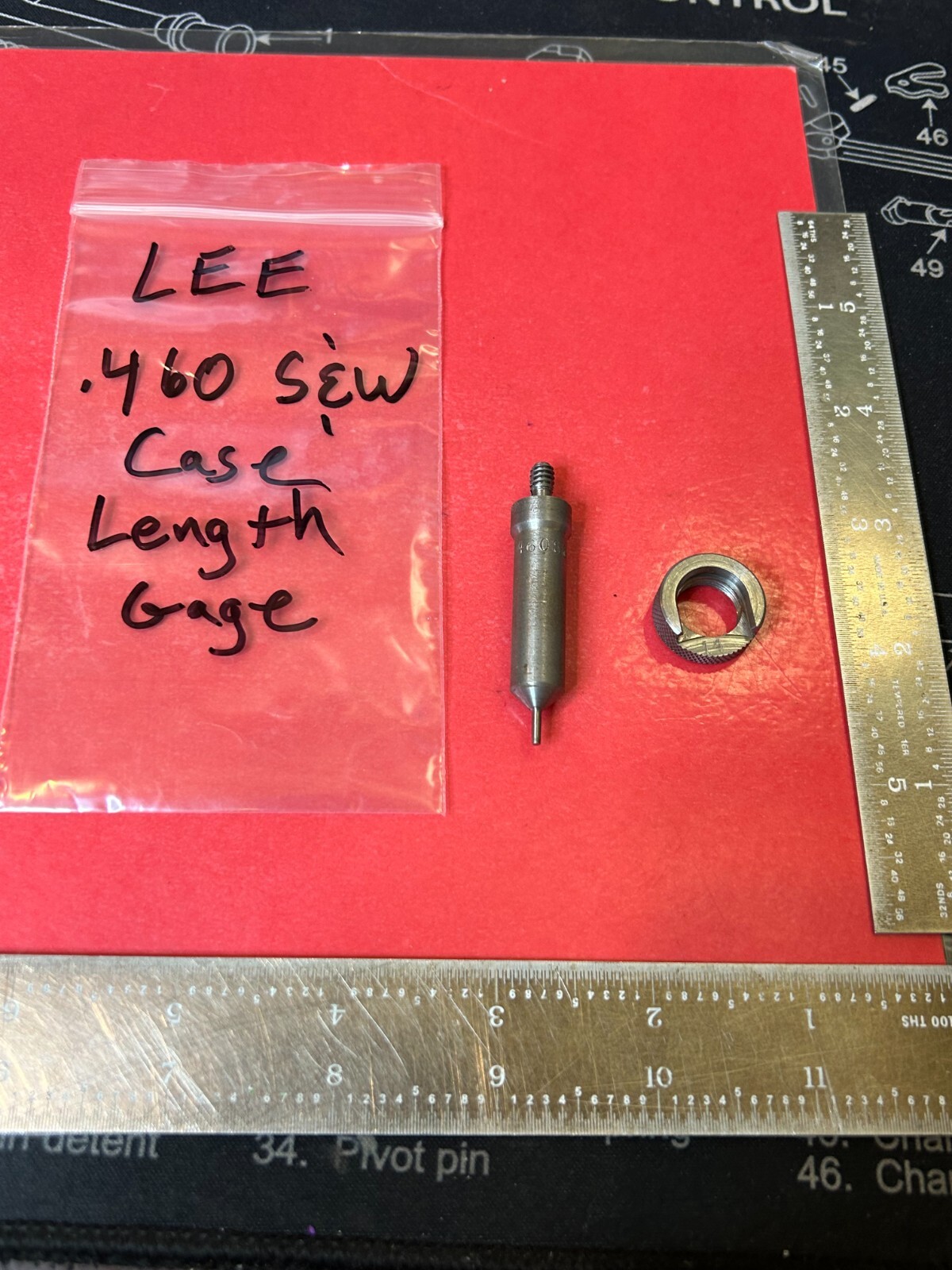 Lee case length gauge trimmer and shell holder for .460 S&W. Used