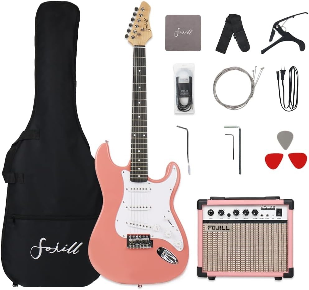 39 Inch Electric Guitar Kit Set Beginner Starter Combo Package Bundle 20W Amp...