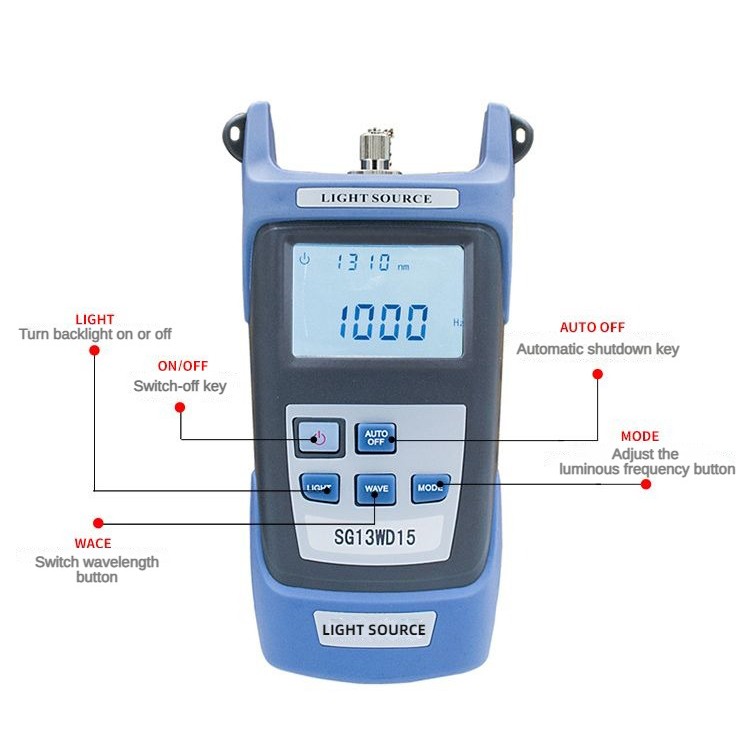 Fiber Optic Laser Red Light Source FTTH Fiber Tester Communication Tools Handhol