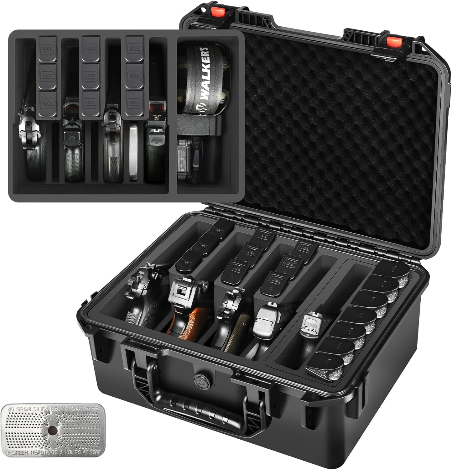 Gun Pistol Case for Multi Handguns - Holds Multiple Hand Guns Case & Magazines,