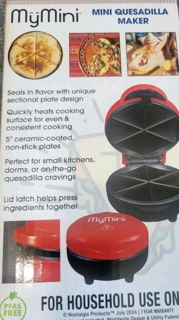 New MyMini Red Quasadilla Maker