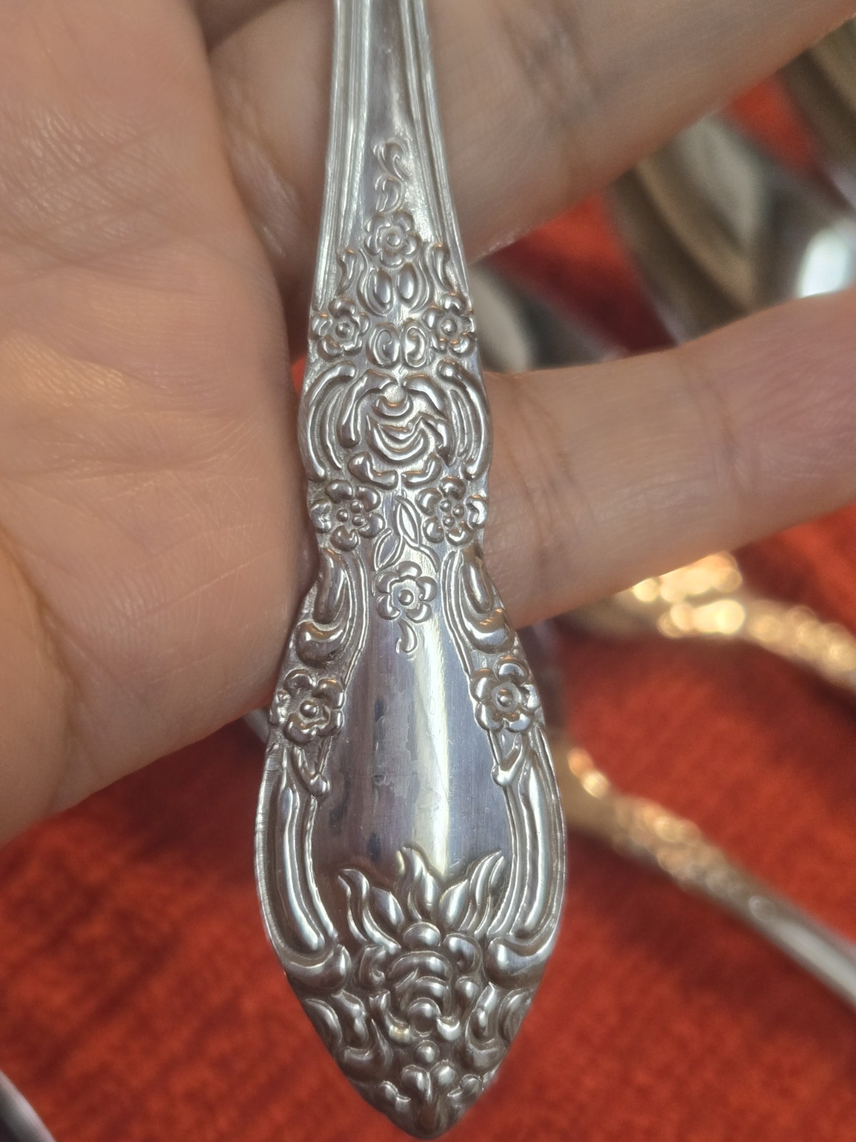 Stainless Flatware spoons Wordsworth Pattern Ornate Floral Rose 25 Pc