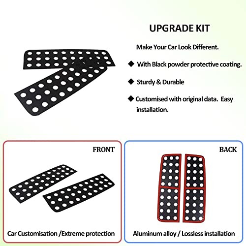 Aluminum Alloy Rear Door Window Decals Glass Cover Trim Panel for Hummer Black
