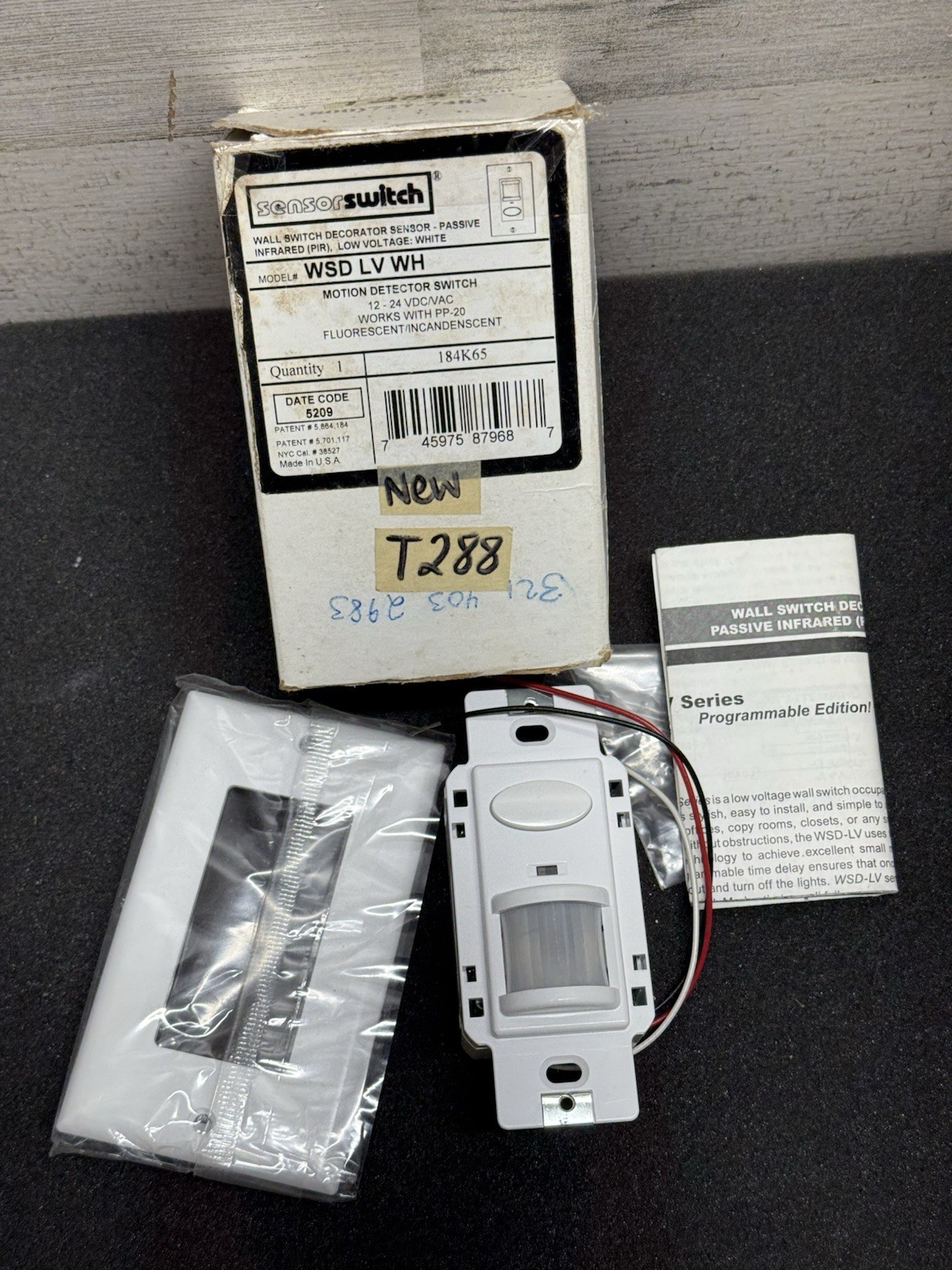 Sensor Switch WSD-LV-WH Motion Detector Switch 12/24 volt wall switch sensor