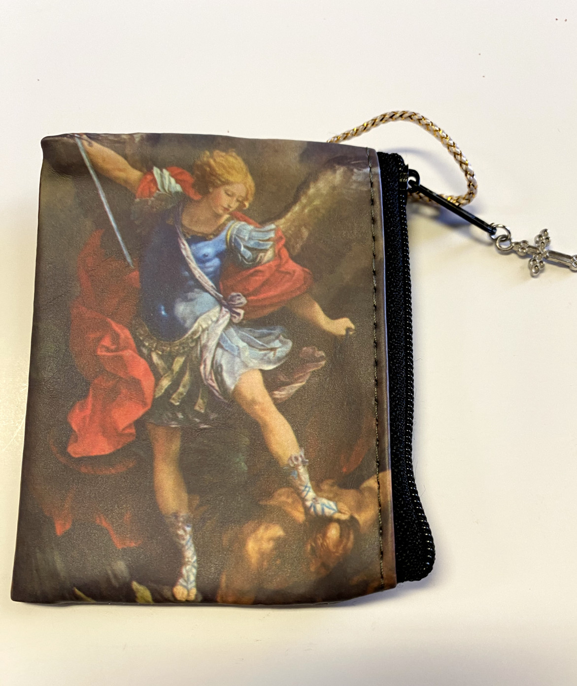 Saint Michael the Archangel Rosary Small 3.25" Pouch, New #AB-027-4