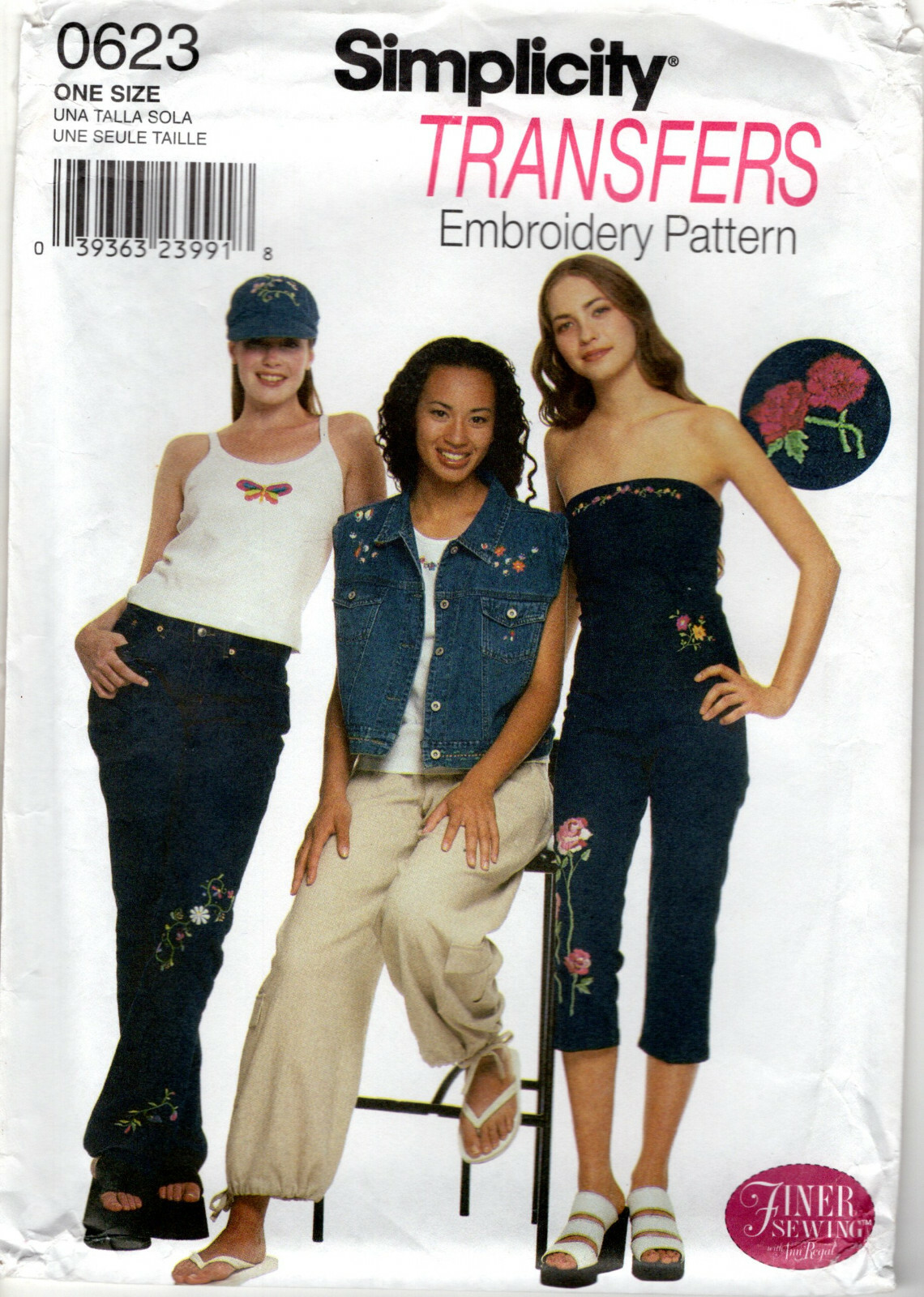 "Permanent Ink Transfers for Embroidery" ©1999 Simplcity # 0623 One Size UNCUT