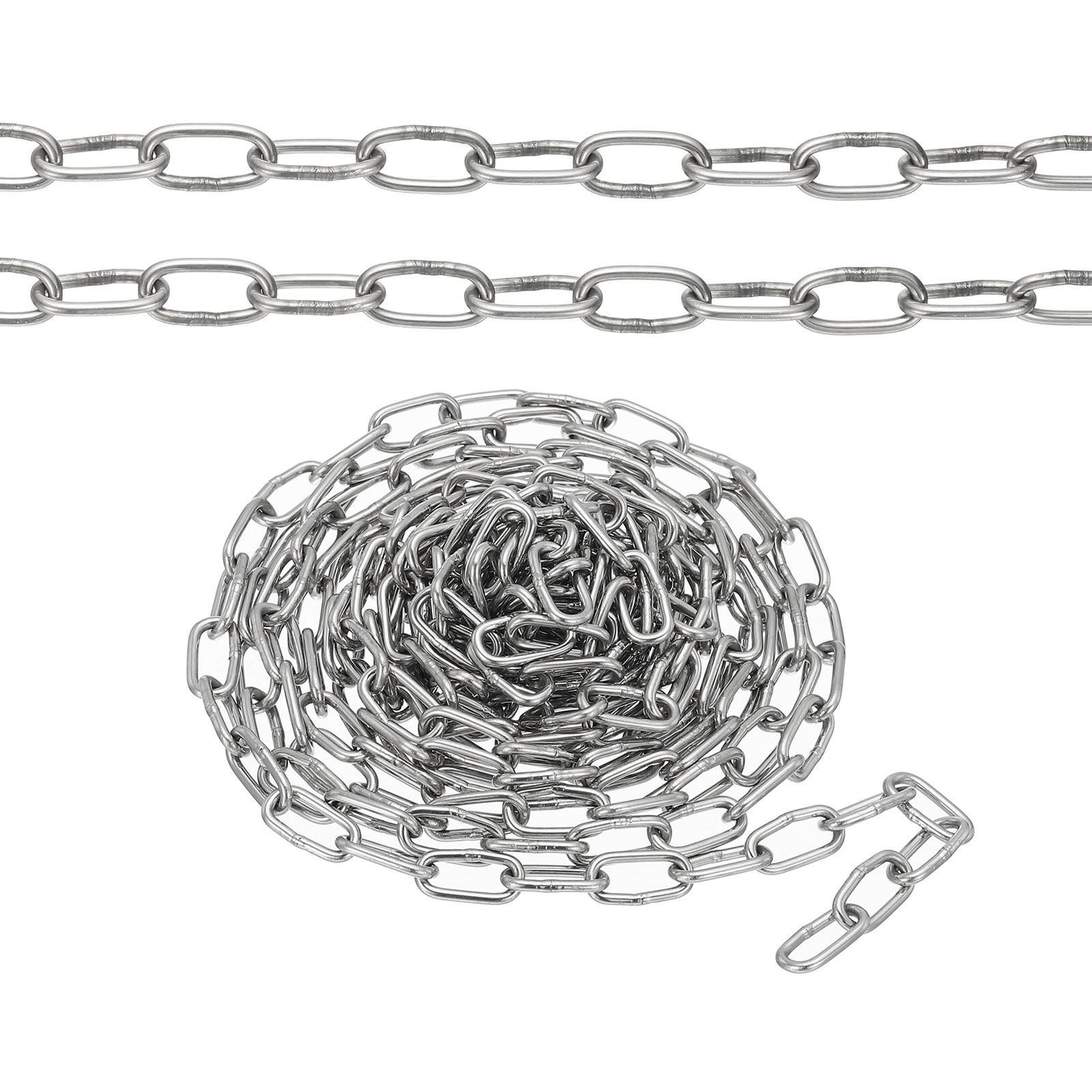 9.8ft SUS304 Stainless Steel Chain, 2mm Metal Chain Link 3 Meter