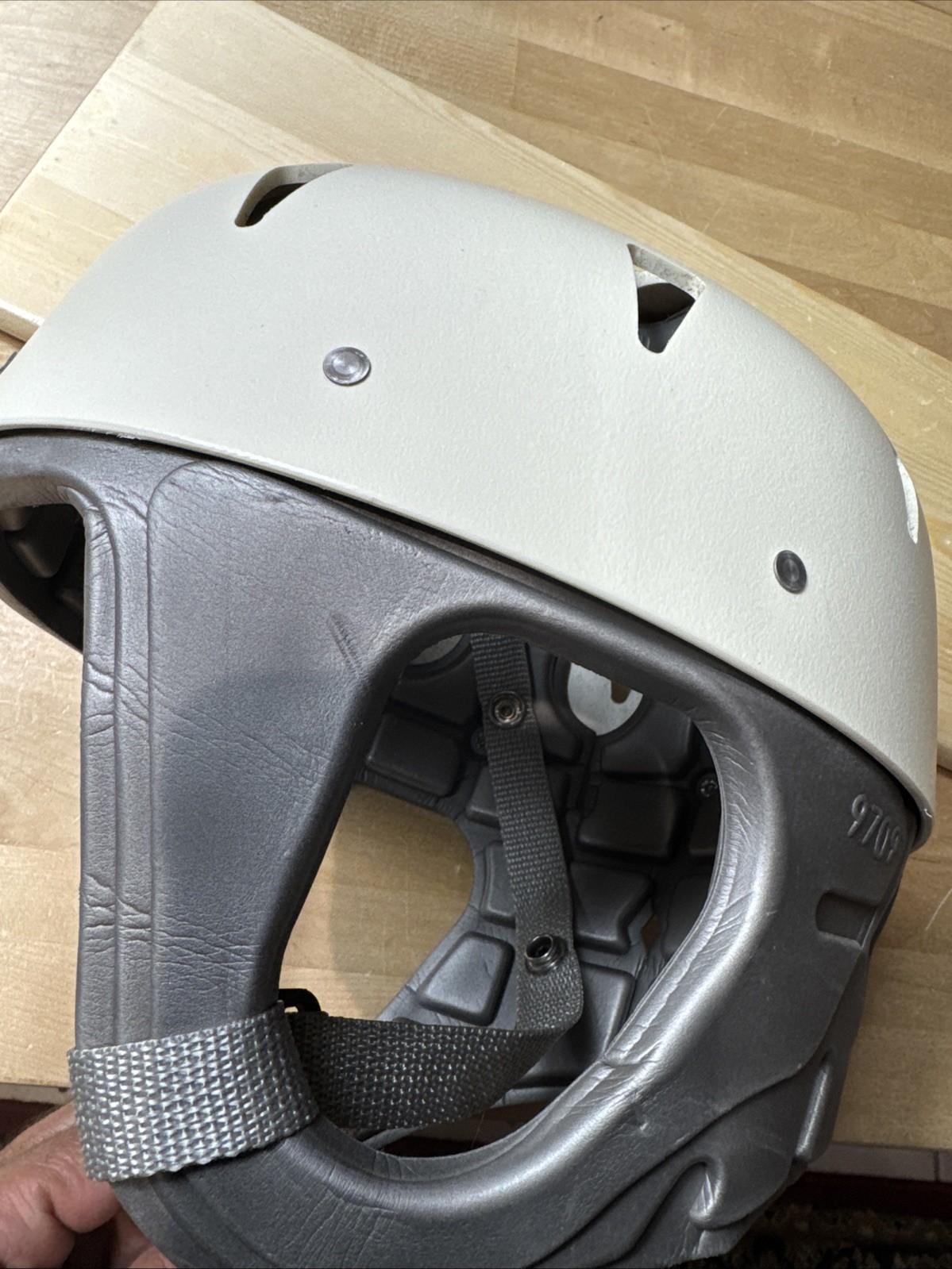 DANMAR PRODUCTS 9709 Hard Shell Protective Helmet Gray and White Size LARGE