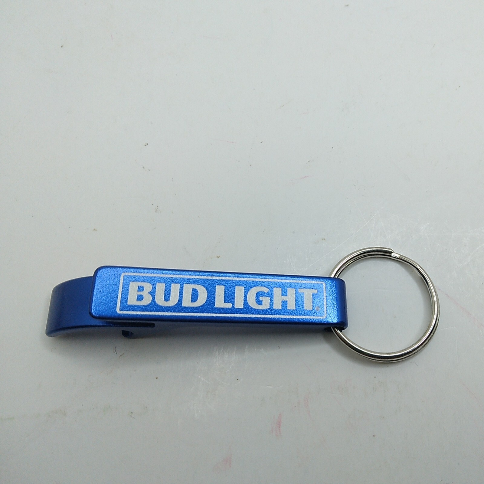 BUD LIGHT 2.5" Bottle Opener Keychain -  Blue Aluminum Beer Key Ring