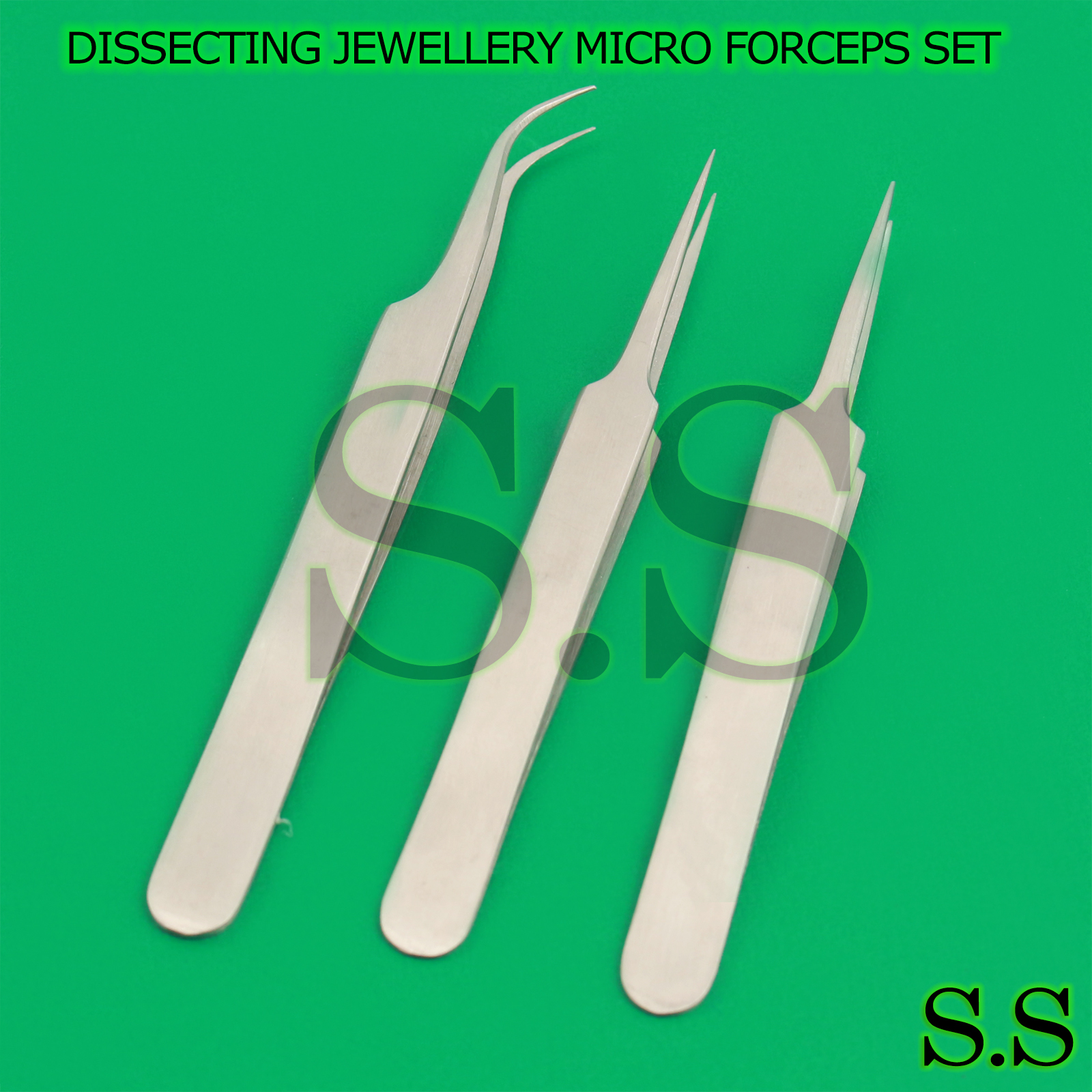 DISSECTING JEWELLERY & WATCH MAKER MICRO FCPS SET OF 3 PIECE 4.5" SATIN FINISH
