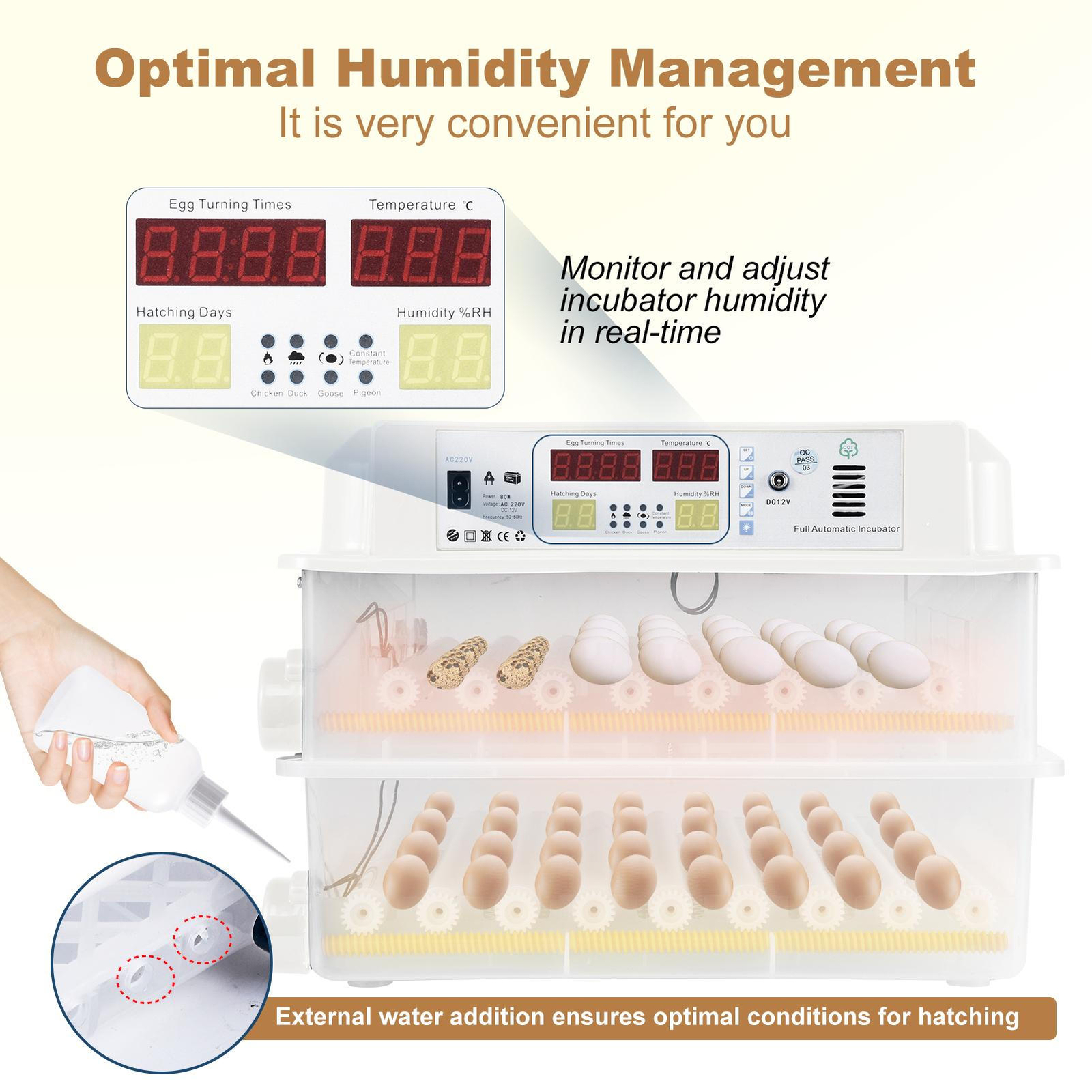 Egg Incubator Incubators for Hatching Eggs Auto Egg Turning