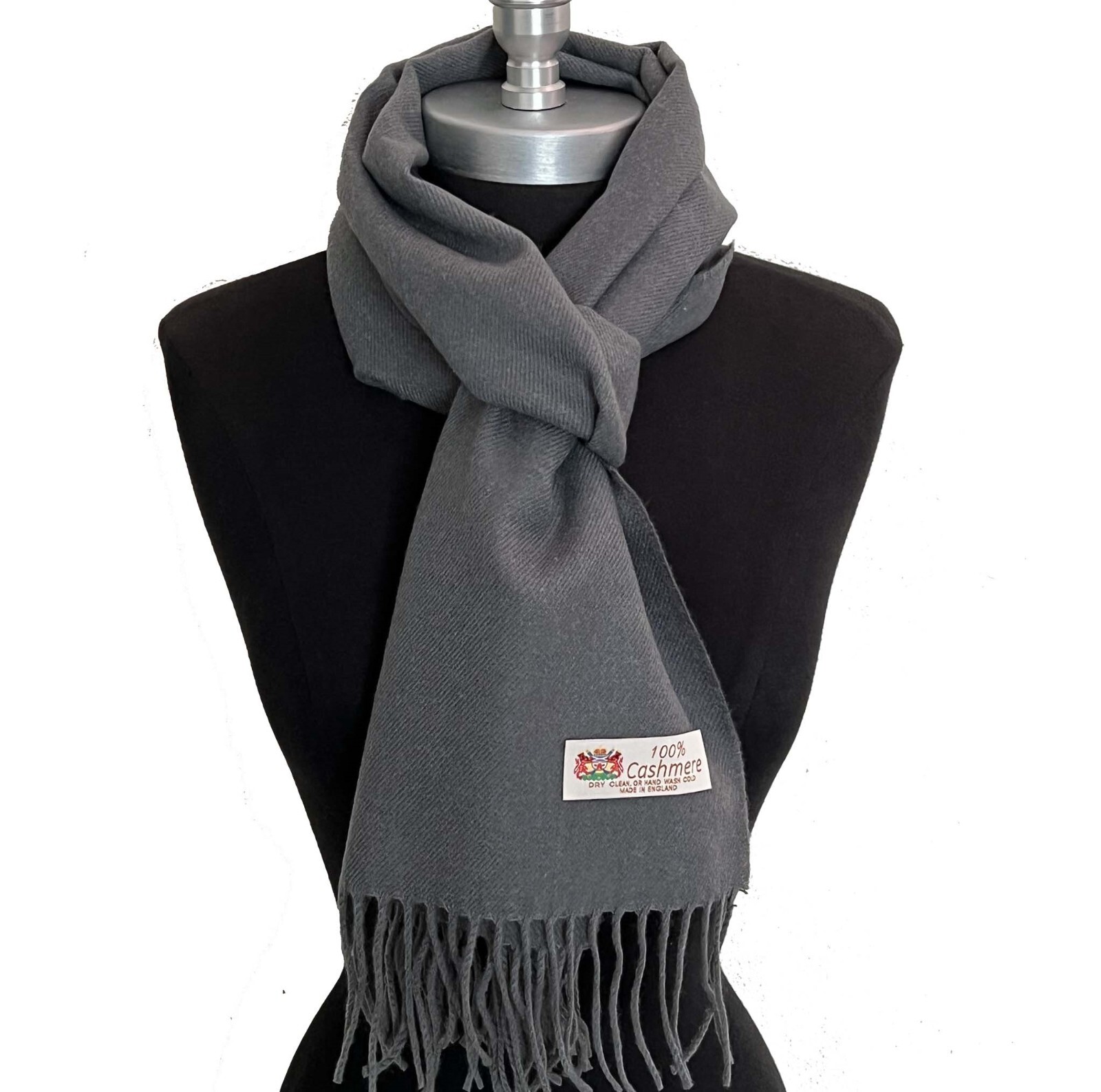 New Men's Winter Warm 100% CASHMERE Scarf SOLID Gray Made in England SOFT #C01