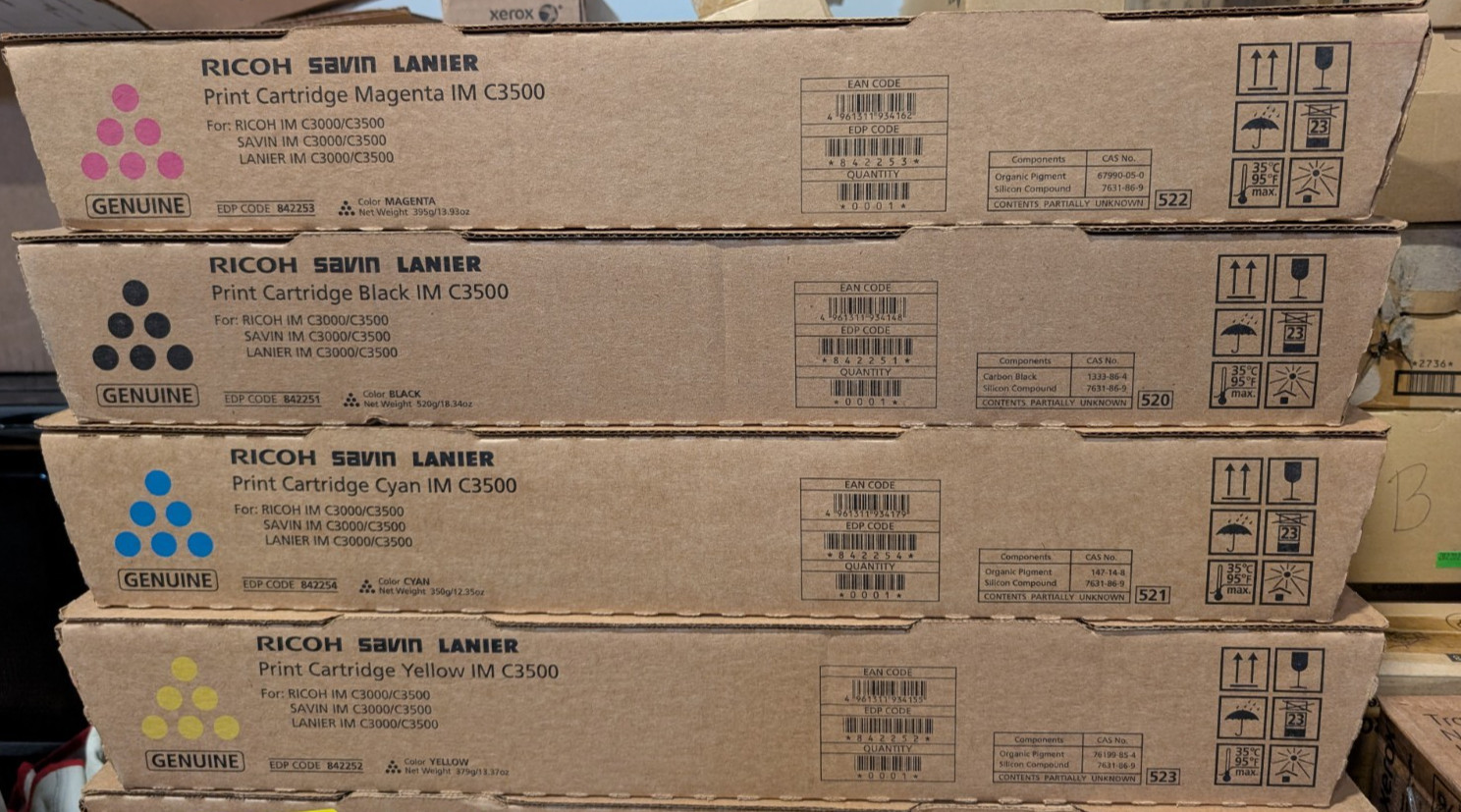 Ricoh Genuine Toner Set IM C3500 - CMYK 842251 842252 842253 842254