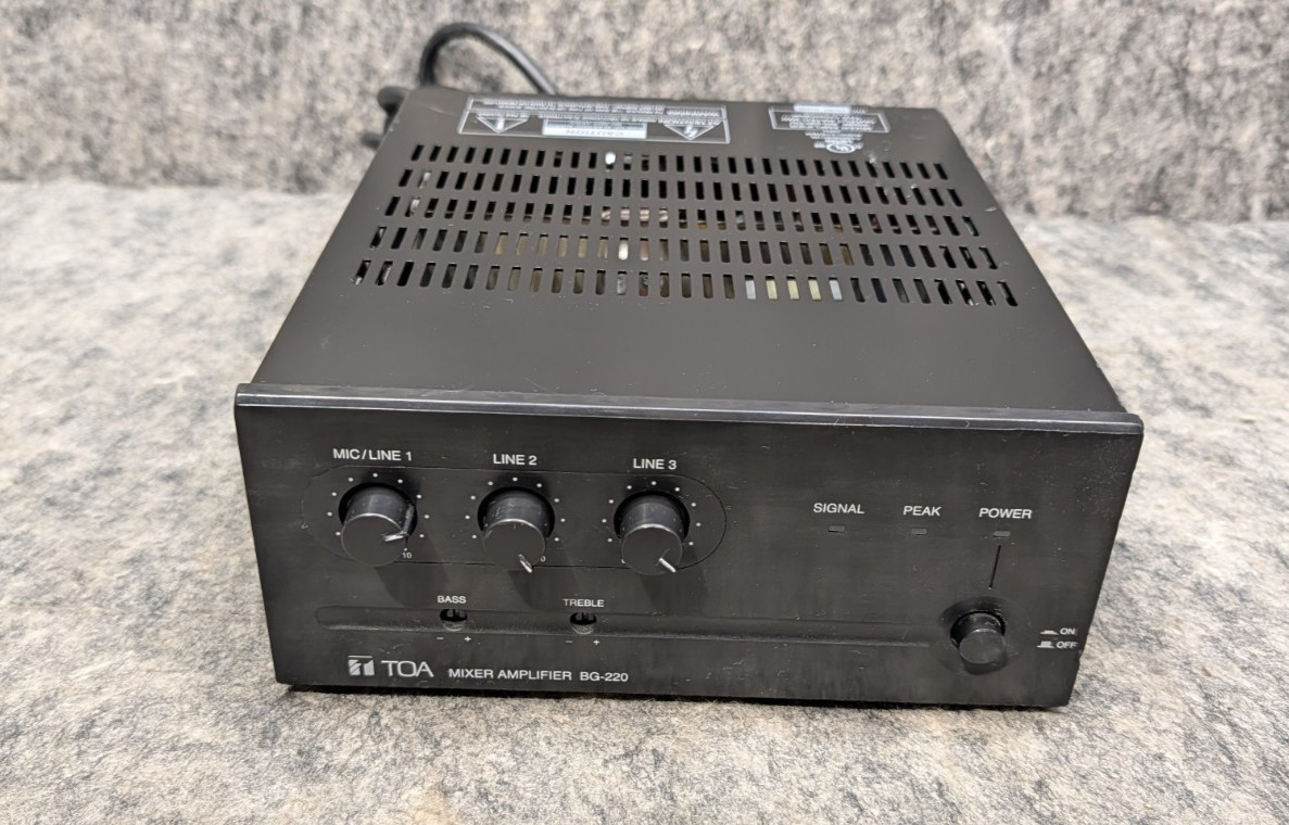 TOA BG-220 Mixer Amplifier, 20 Watt, 70 Volt Speaker Output - Powers On