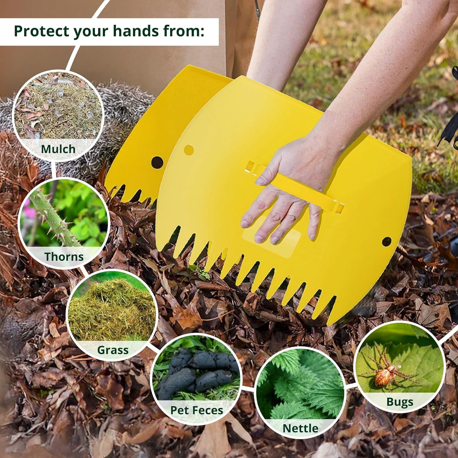 Multi-Functional Leaf Scoops with Adjustable Handles - Perfect for Garden Debris