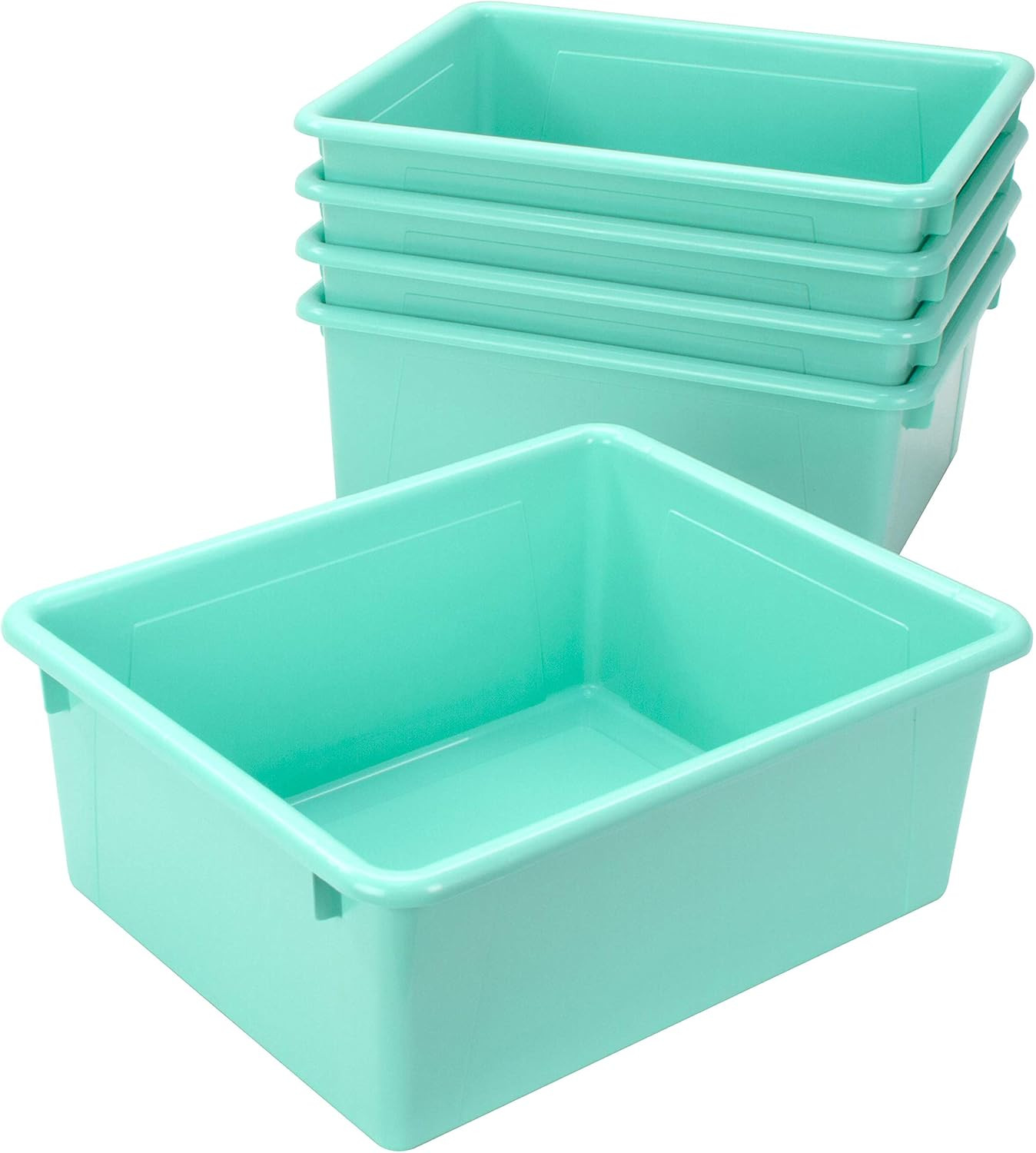 Letter Size Deep Storage Tray – Organizer Bin with Non-Snap Lid for Classroom, O