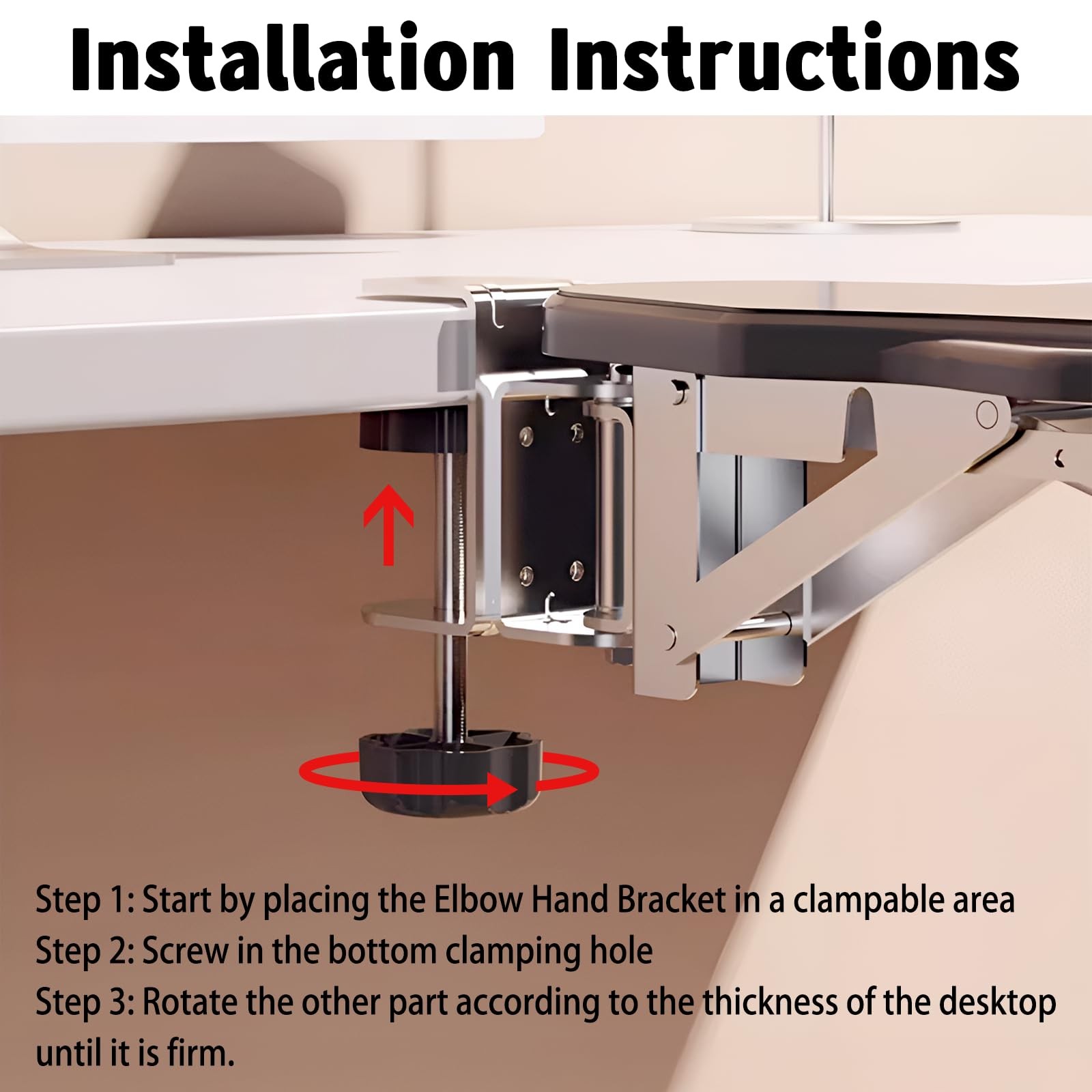 Arm Rest for Desk, Ergonomic Foldable Elbow Rest for Computer Desk, Adjustabl...