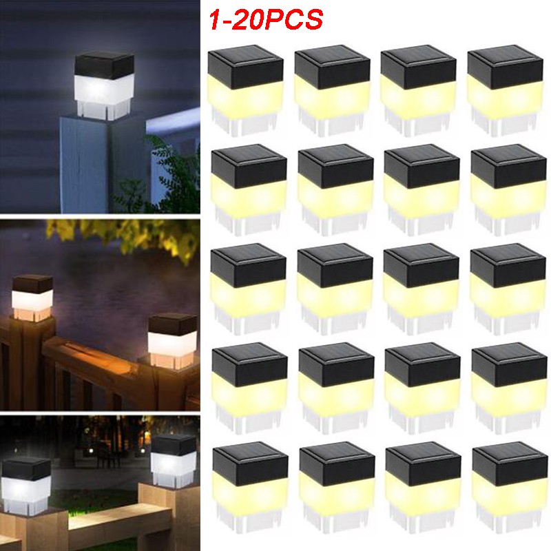 1-20x Solar Post Light 2x2" LED Outdoor Garden Street Step Fence Lamp Waterproof