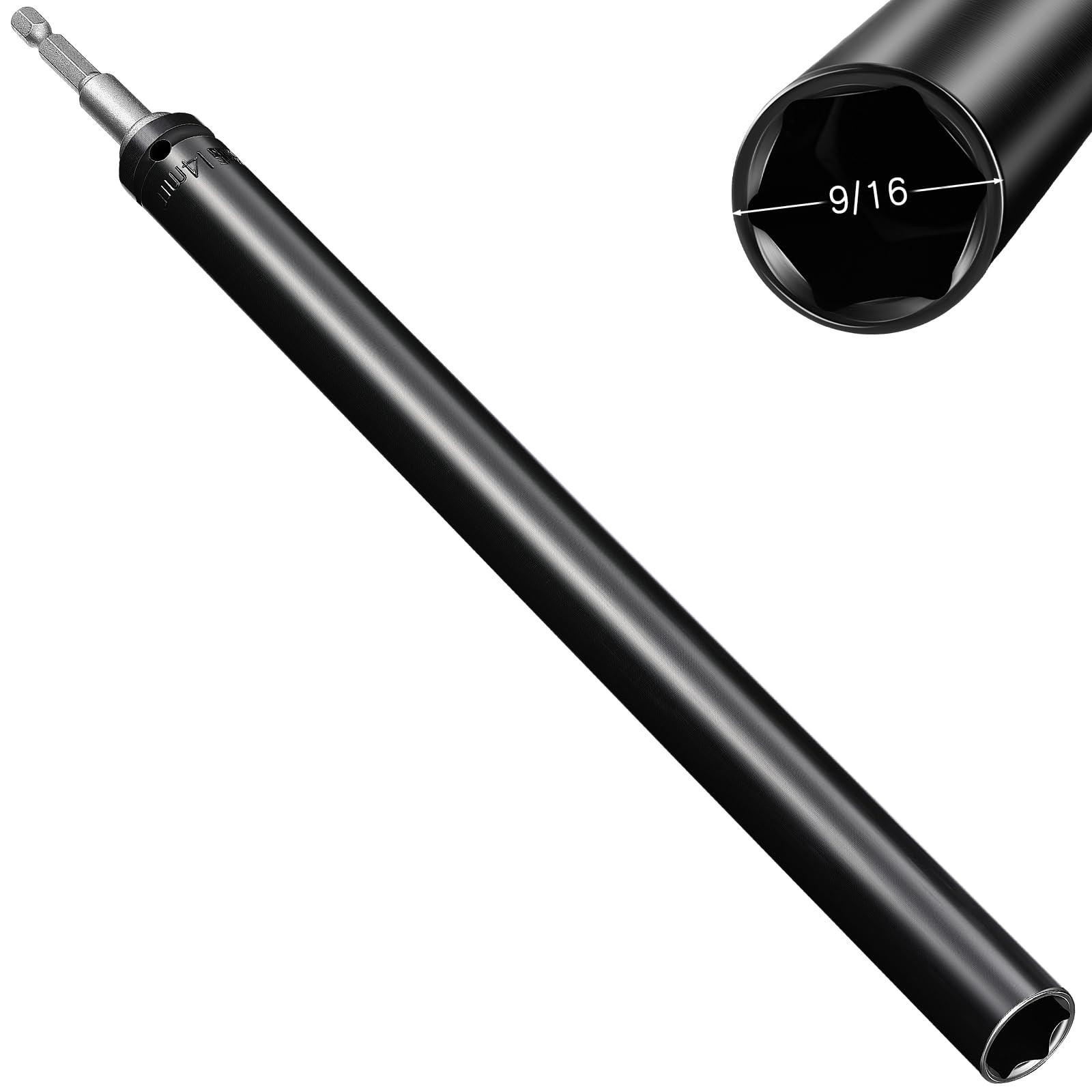 9/16"(14mm) Power Nut Driver, Nut Runner Hollow Socket with 1/4" Hex Shank, Fit