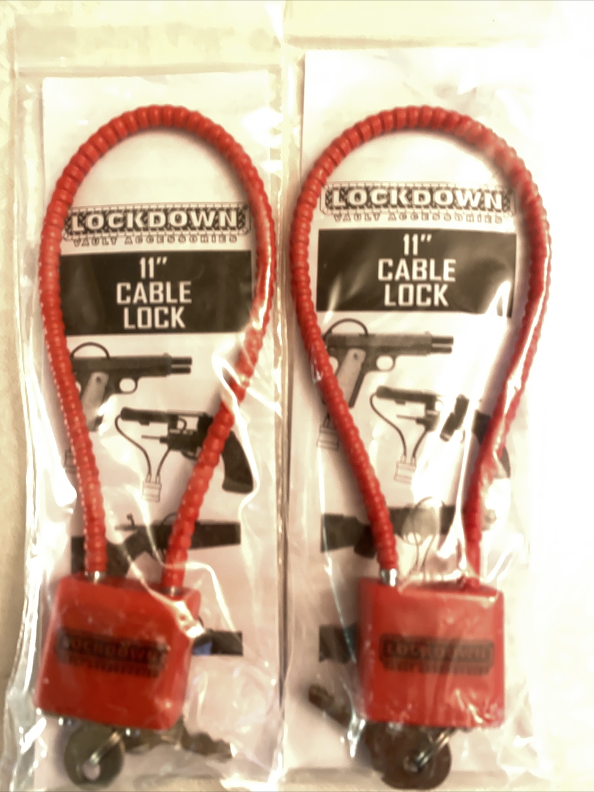 Firearm Handgun Rifle Shotgun Gun Cable Lock 11" Lockdown Brand New 2 Locks