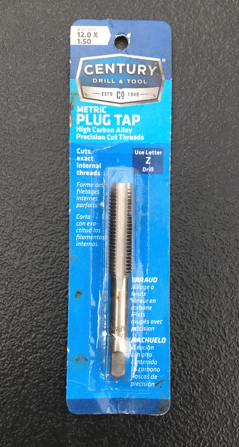 CENTURY 97320  12.0 X 1.50  METRIC HIGH CARBON ALLOY PLUG TAP