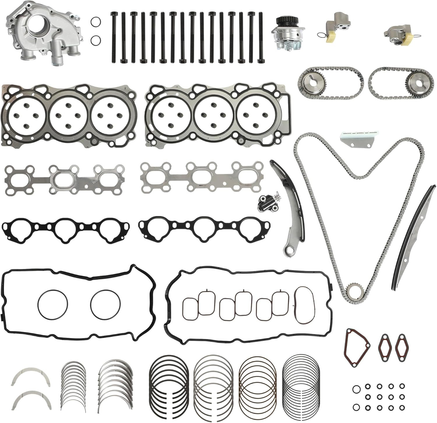 4.0L VQ40DE Timing Chain Kit Oil Water Pump Gasket for Nissan Frontier Xterra 07