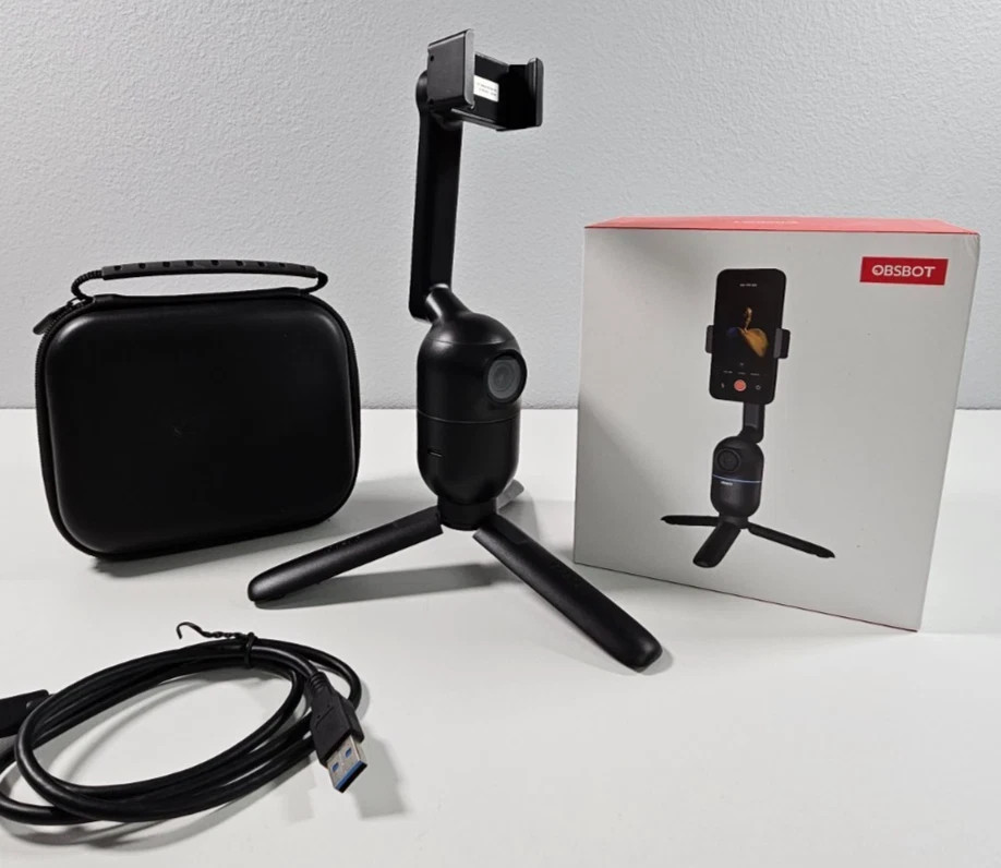 OBSBOT Me AI-Powered Auto-Tracking Phone Mount Tripod Black + Extra