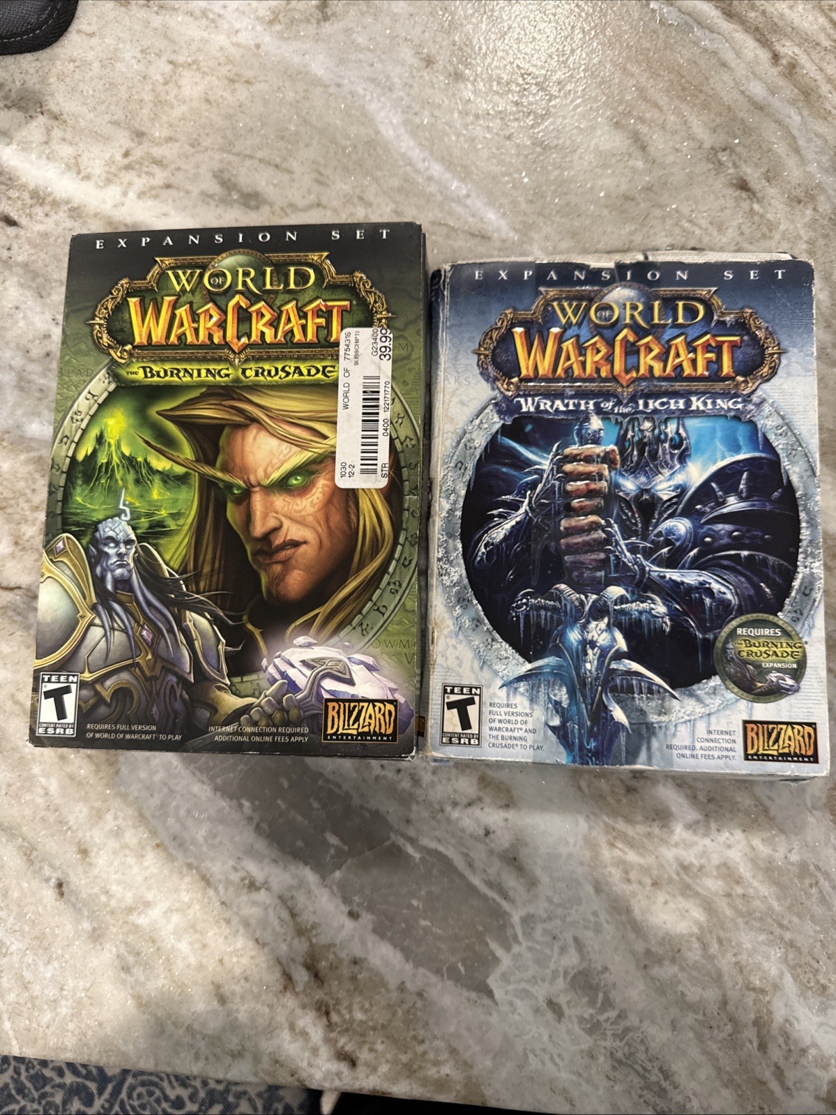 Lot of 2 World of Warcraft Expansion Sets, Wrath Of Lich King & Burning Crusade