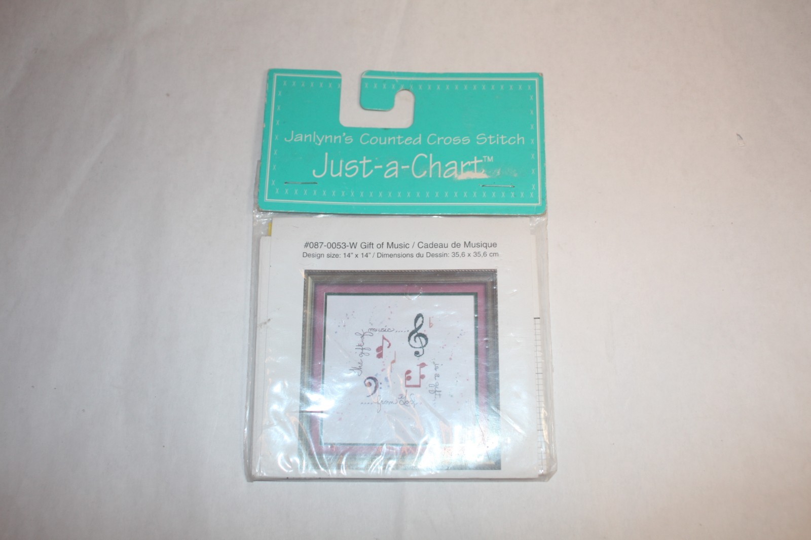 Janlynn Just-a-Chart  GIFT OF MUSIC  musical Counted Cross Stitch Chart 14 x 14"